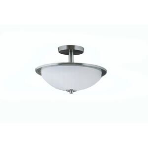 FlushMount‎ Light Progress Lighting Replay 1-Light Brushed Nickel LED Semi-Flush